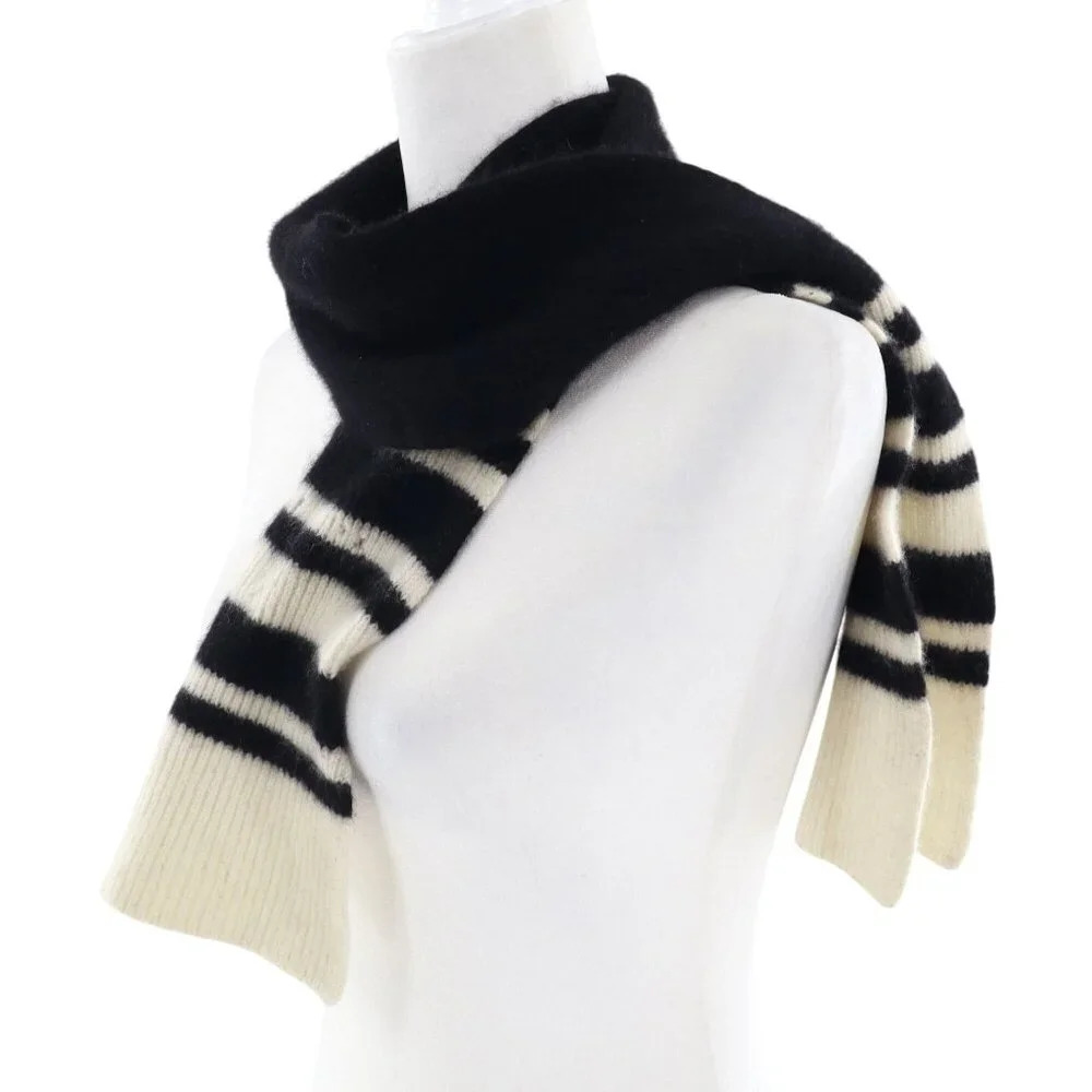 Striped Cashmere Scarf Black Academia Luxury Eclectic Grandpa Well Worn‎ Preppy
